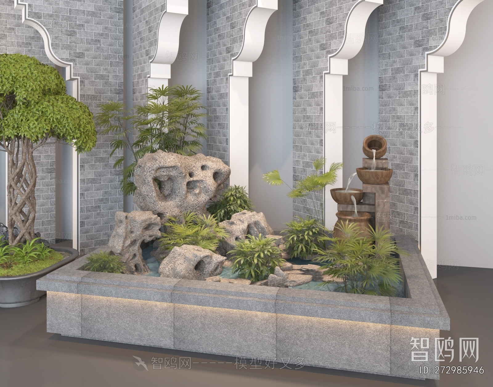 New Chinese Style Plant Landscaping