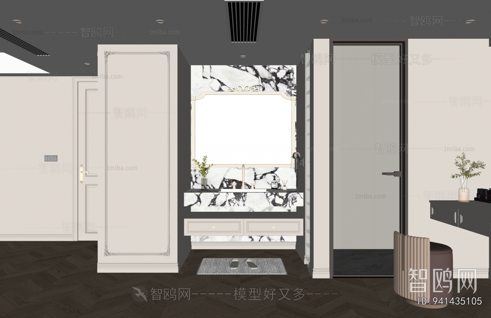 French Style Clothes Storage Area