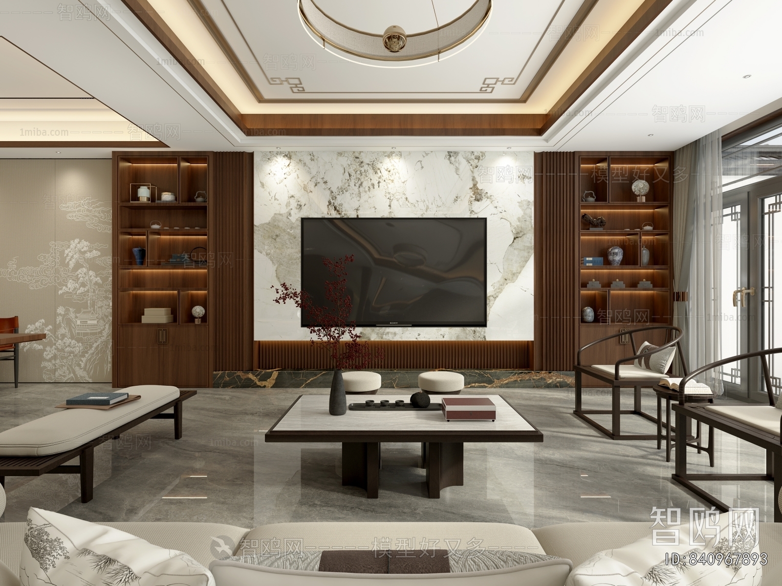 New Chinese Style A Living Room