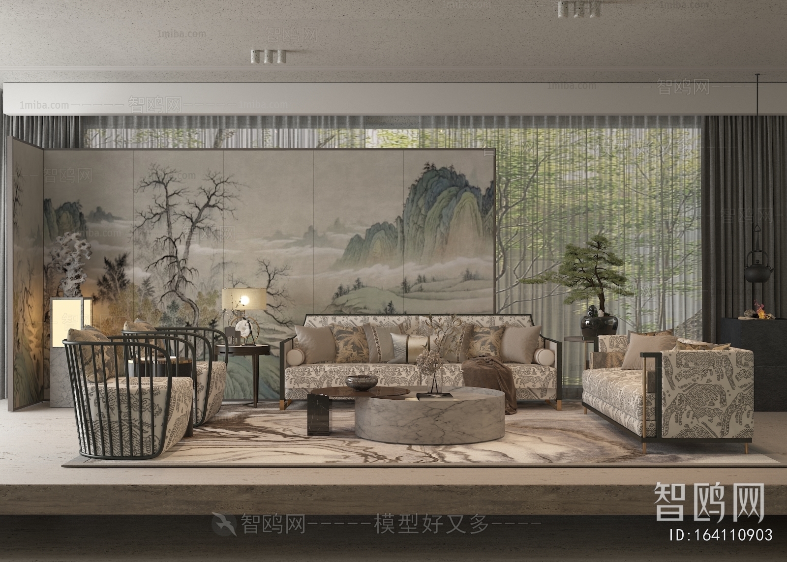 New Chinese Style A Living Room