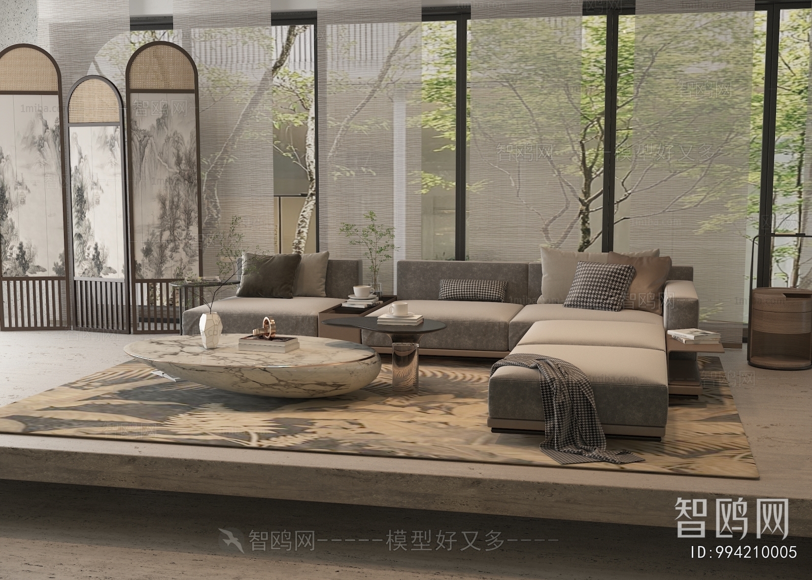 New Chinese Style A Living Room