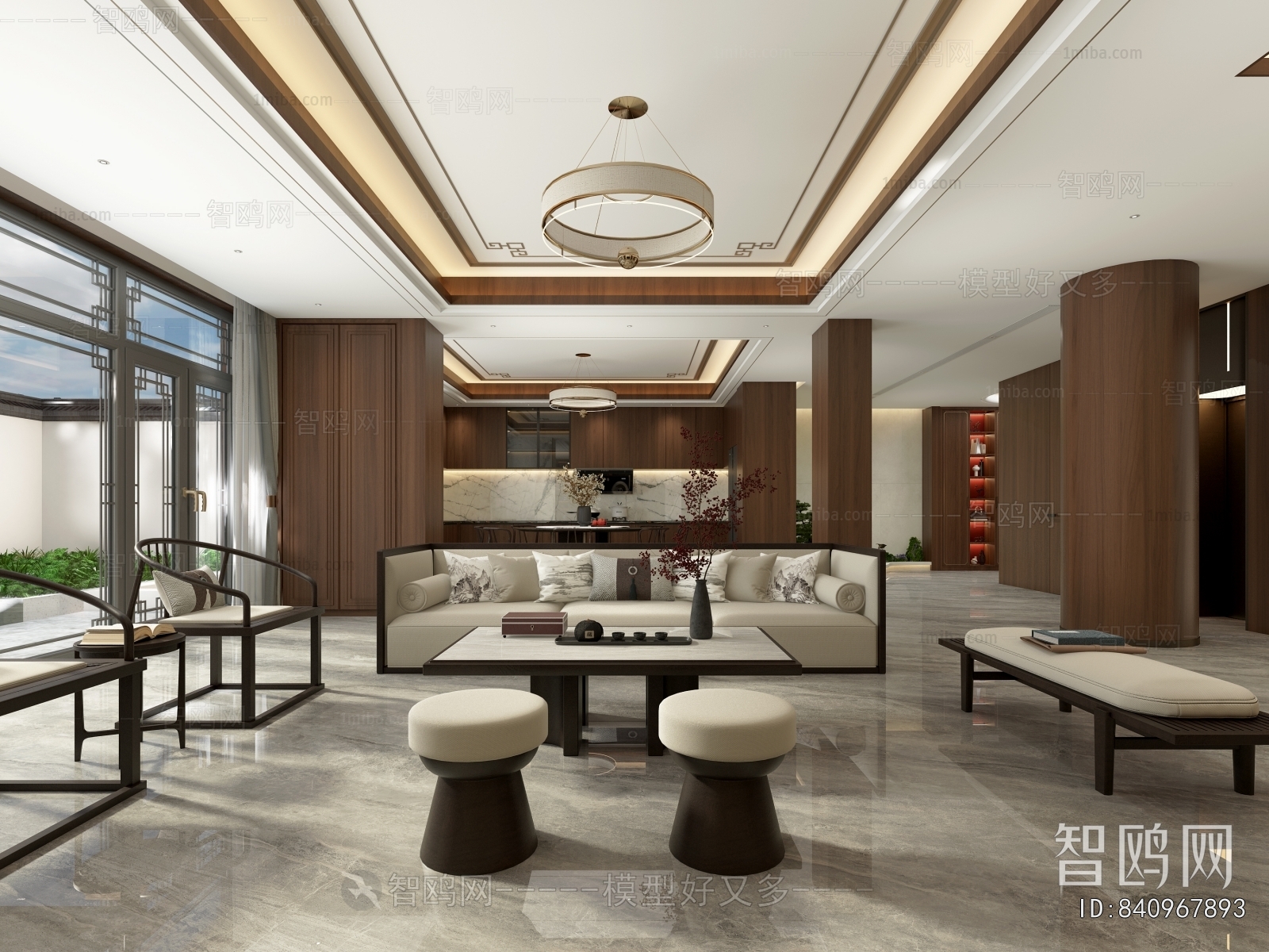 New Chinese Style A Living Room