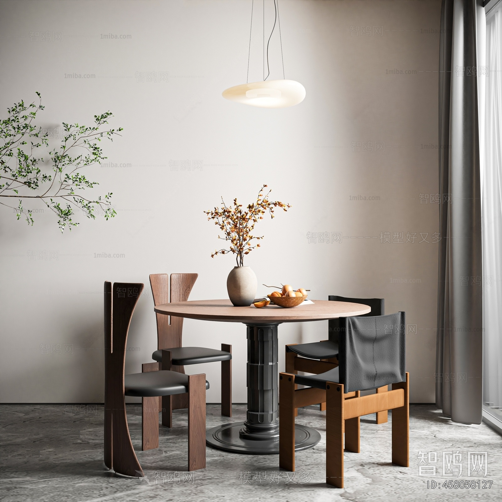 Wabi-sabi Style Dining Table And Chairs