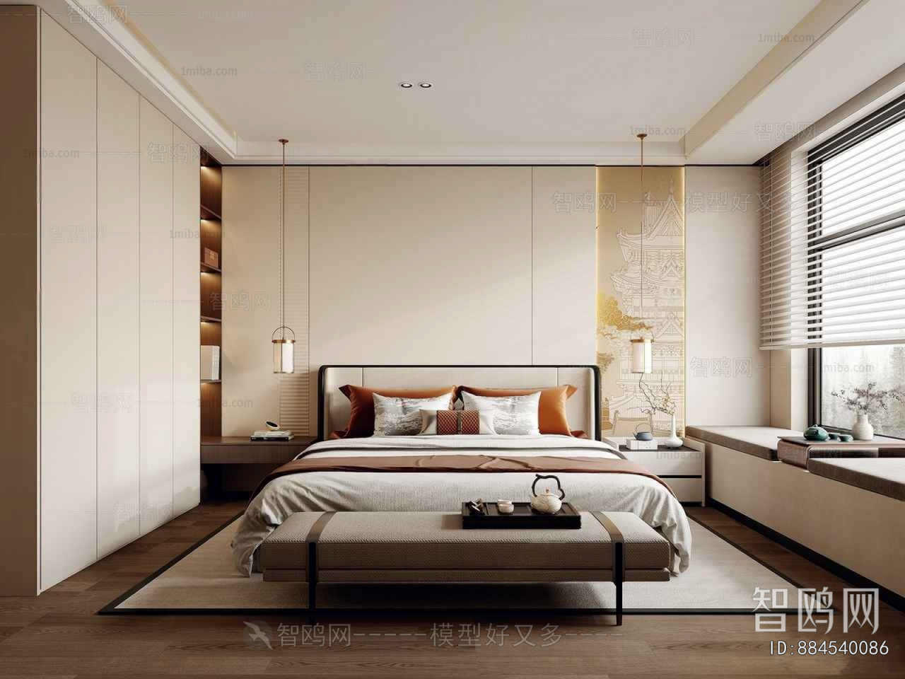 New Chinese Style Bedroom