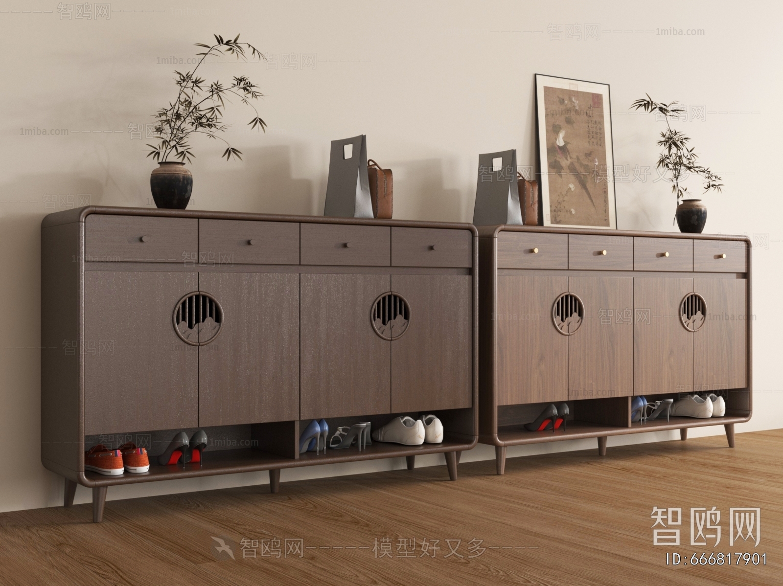 New Chinese Style Shoe Cabinet