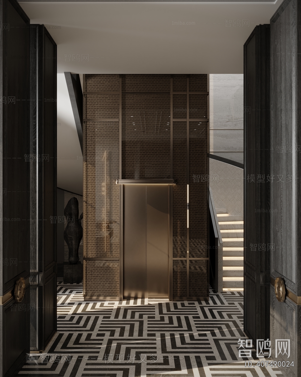 Modern Office Elevator Hall