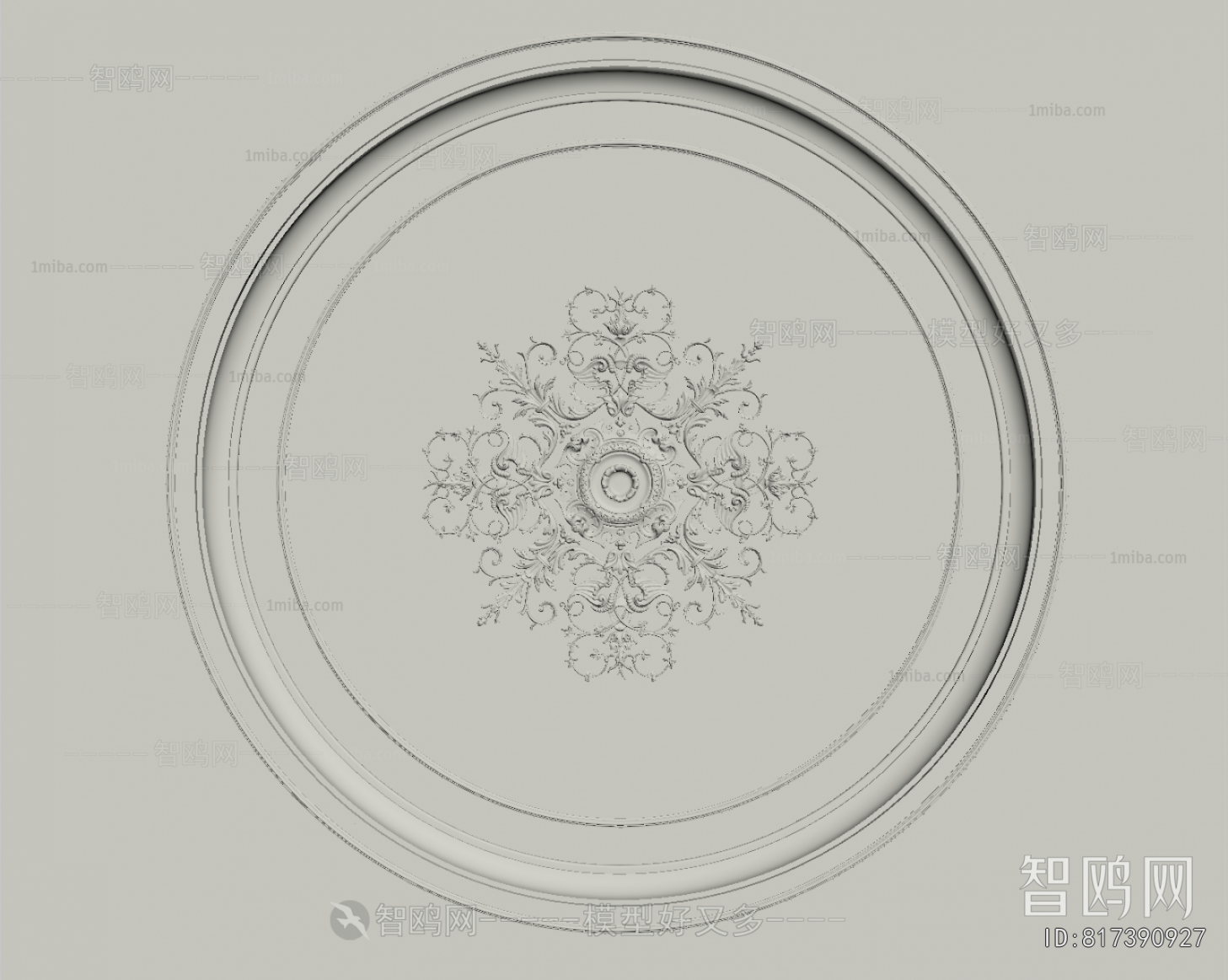 French Style Plaster Carved Top Plate