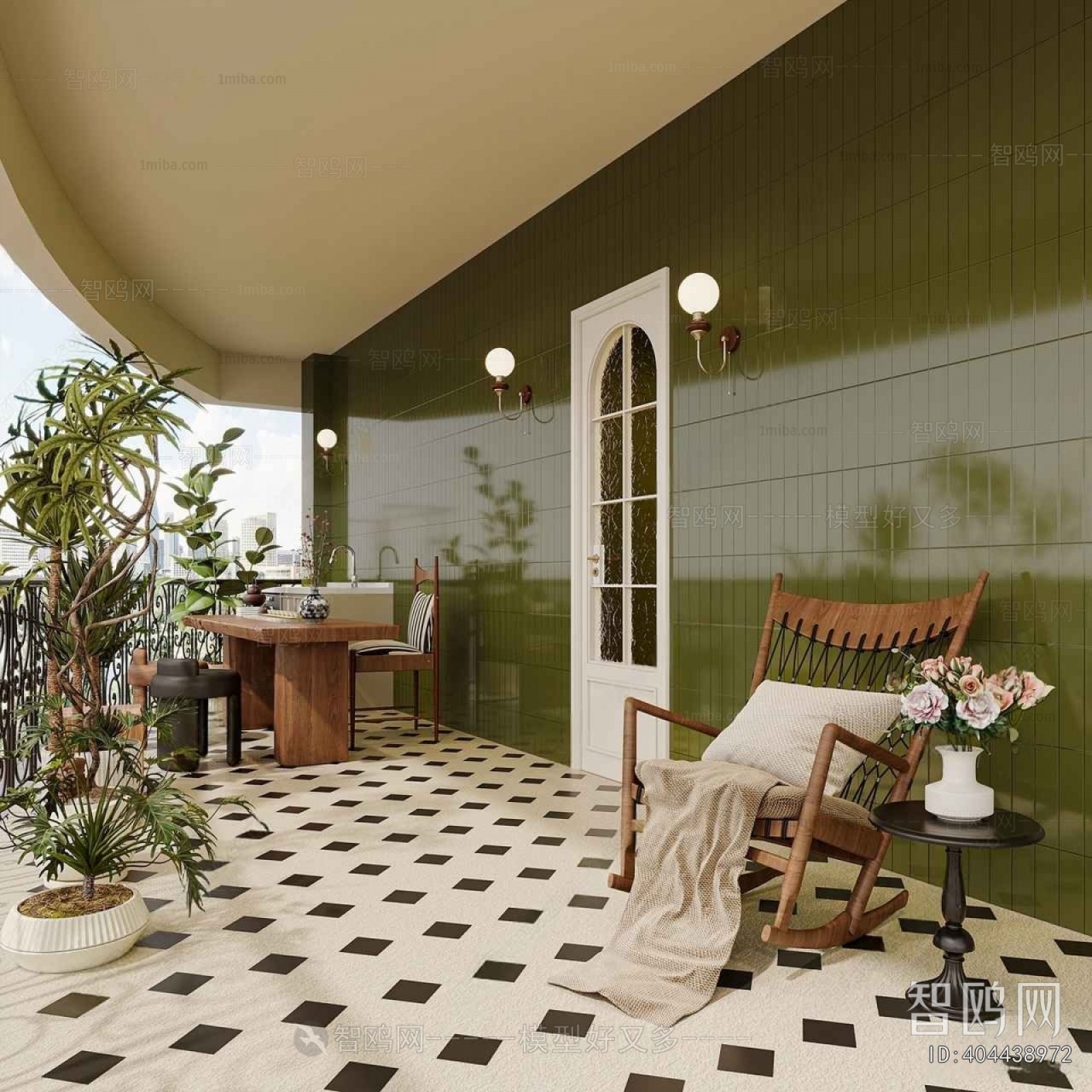 Retro Style Leisure Balcony