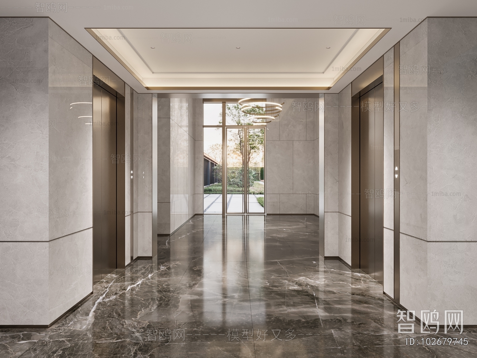 Modern Office Elevator Hall