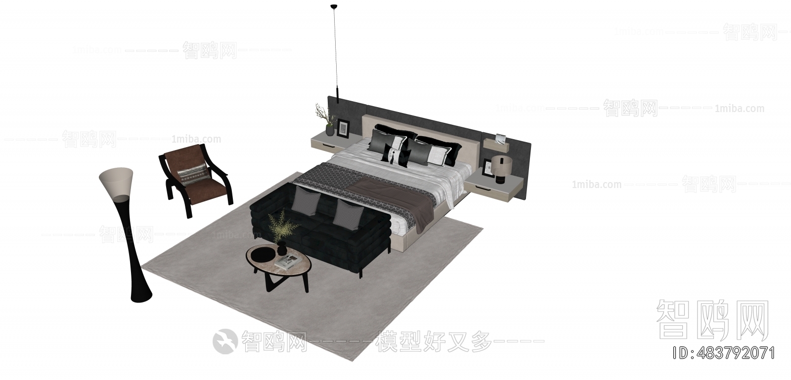 New Chinese Style Double Bed