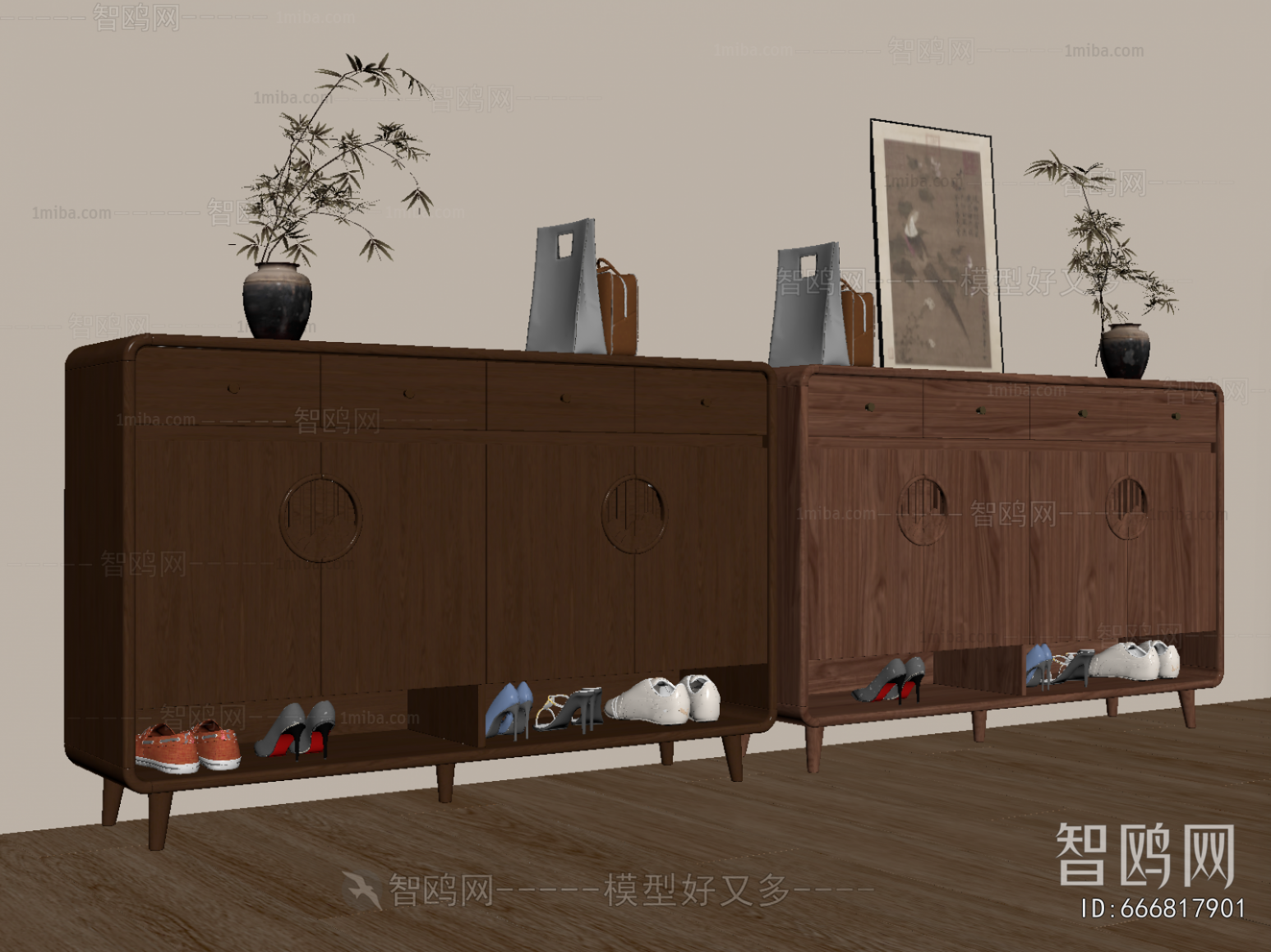 New Chinese Style Shoe Cabinet