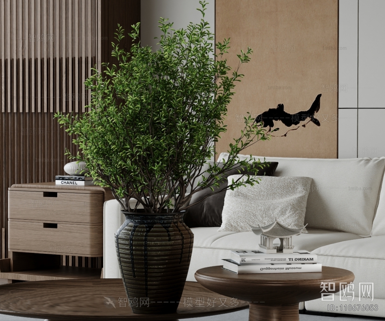 New Chinese Style Potted Green Plant