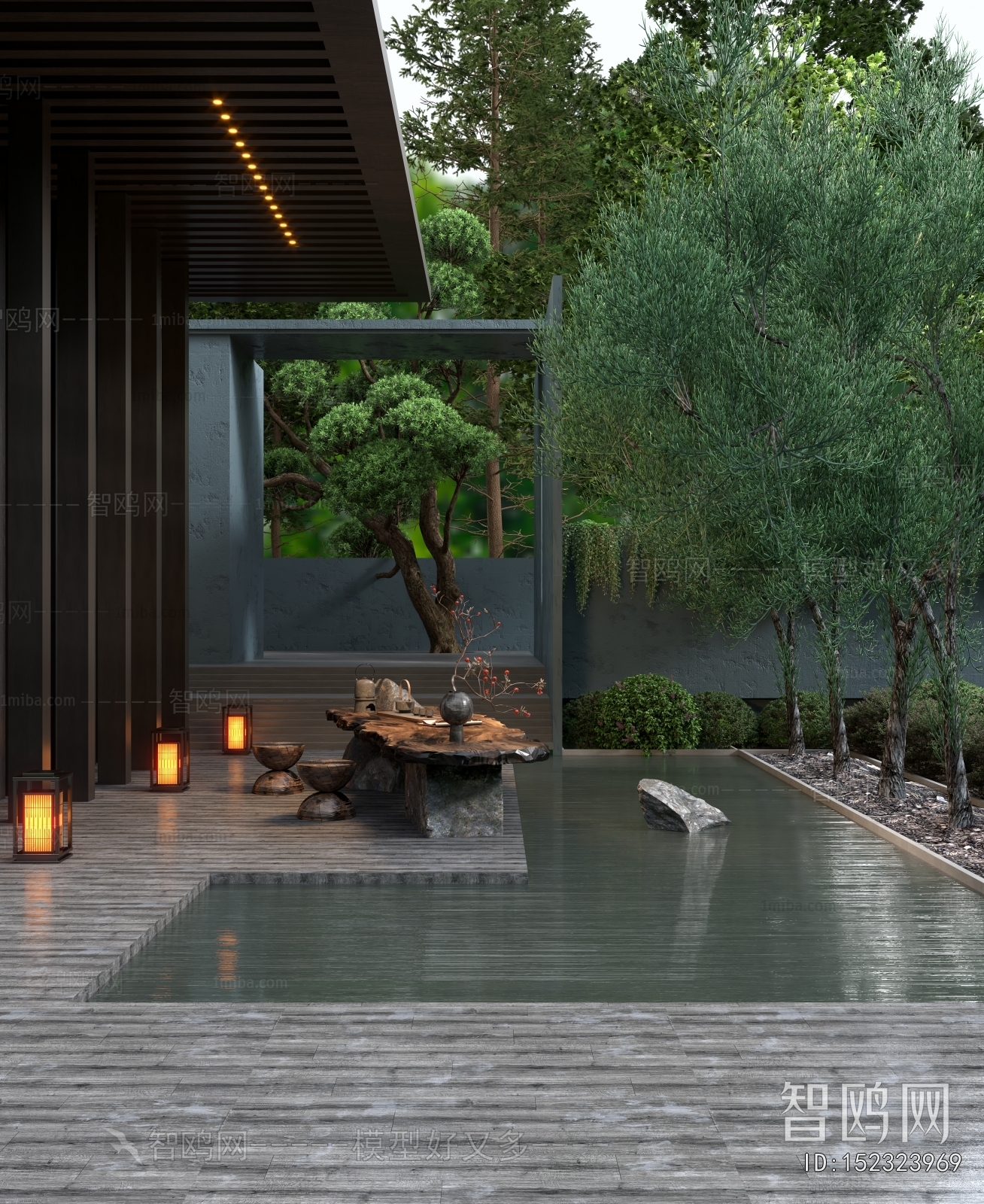 New Chinese Style Courtyard/landscape