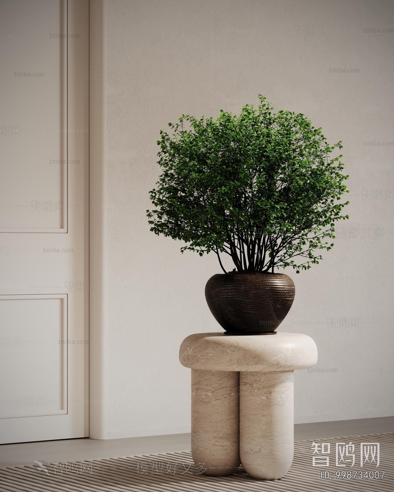 Modern Potted Green Plant
