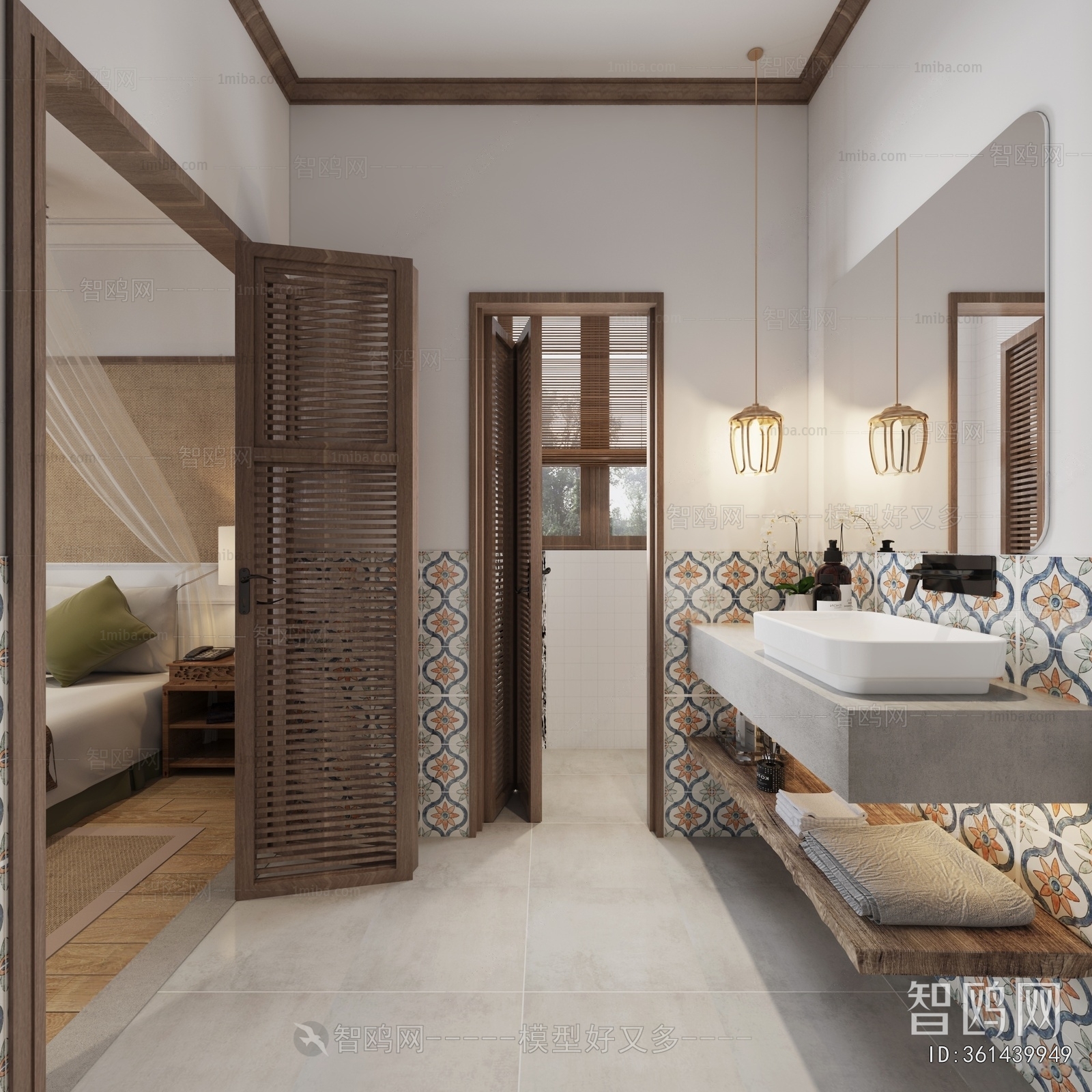 Southeast Asian Style Guest Room