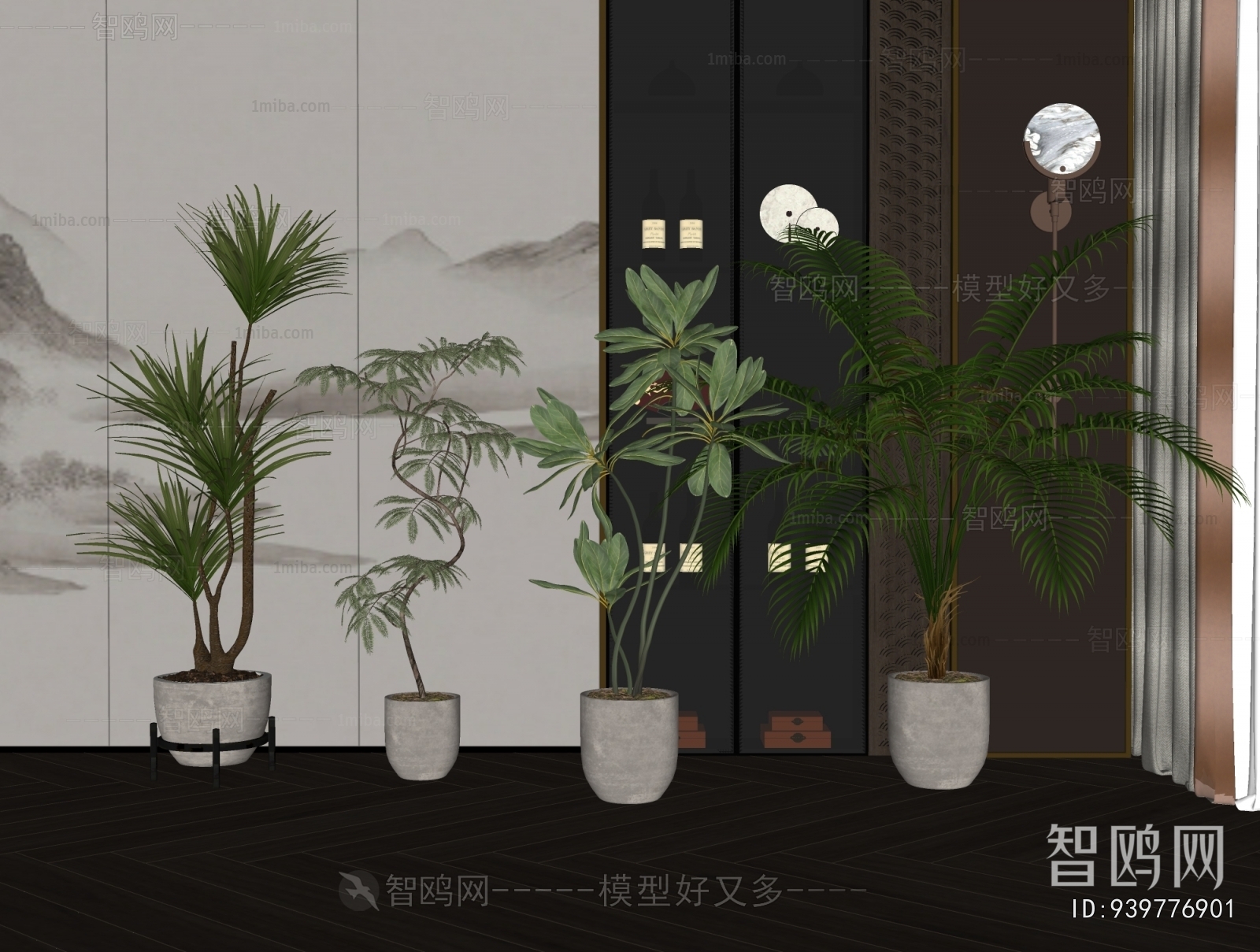 Modern Ground Green Plant Potted Plants