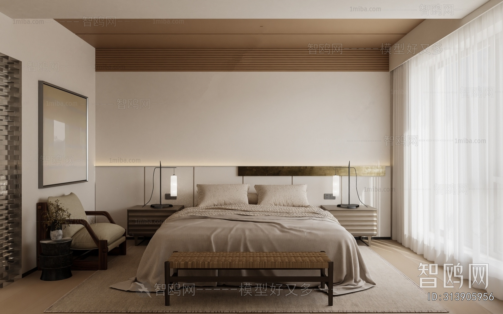 Wabi-sabi Style Bedroom