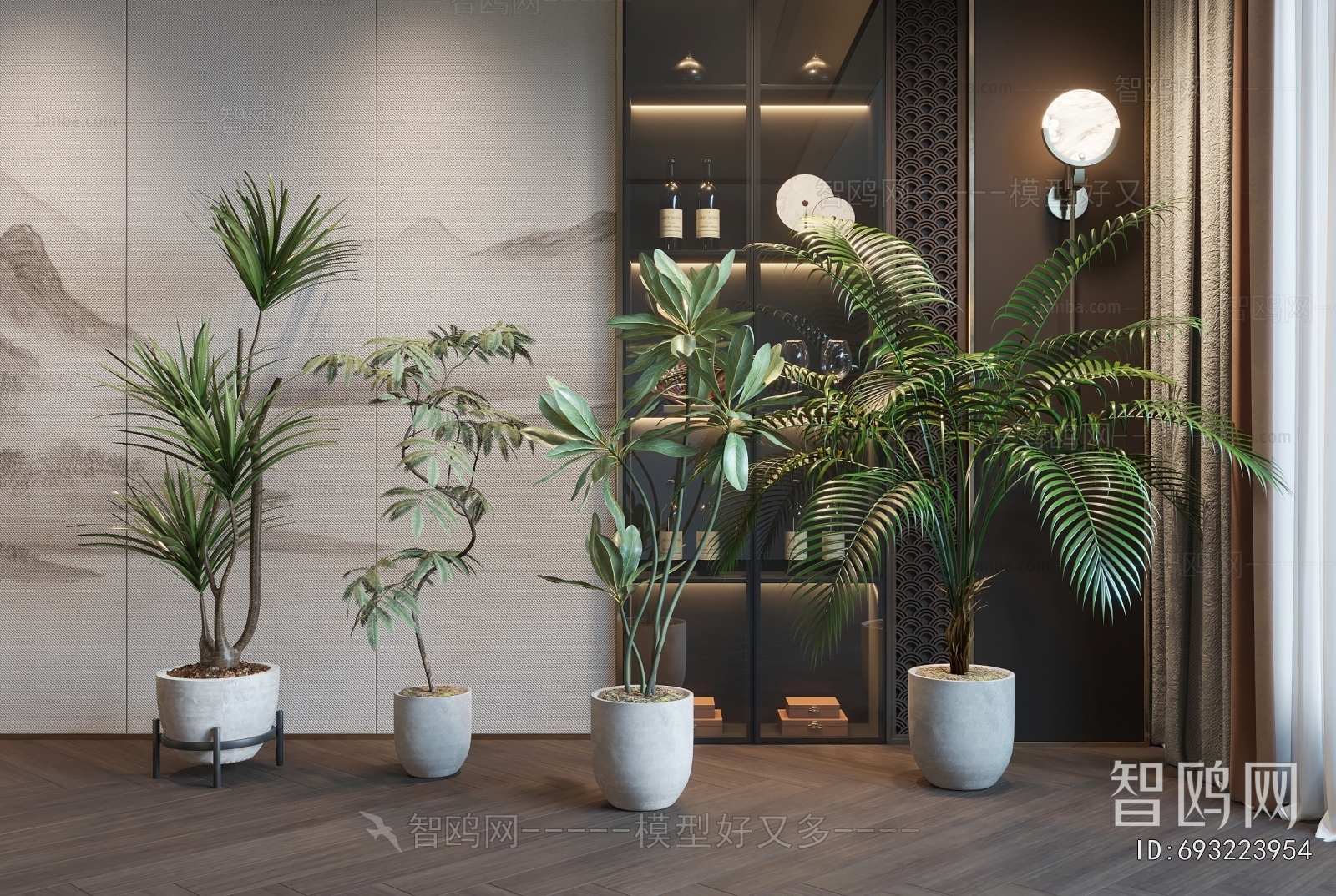 Modern Ground Green Plant Potted Plants