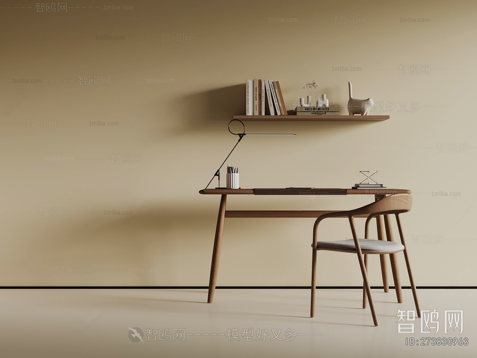 Wabi-sabi Style Computer Desk And Chair