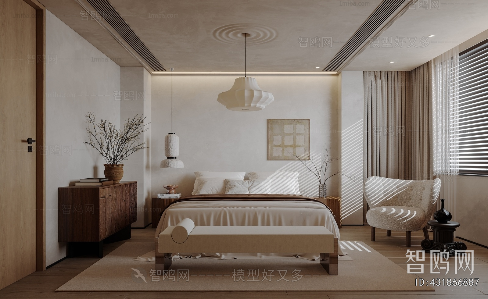 Wabi-sabi Style Bedroom