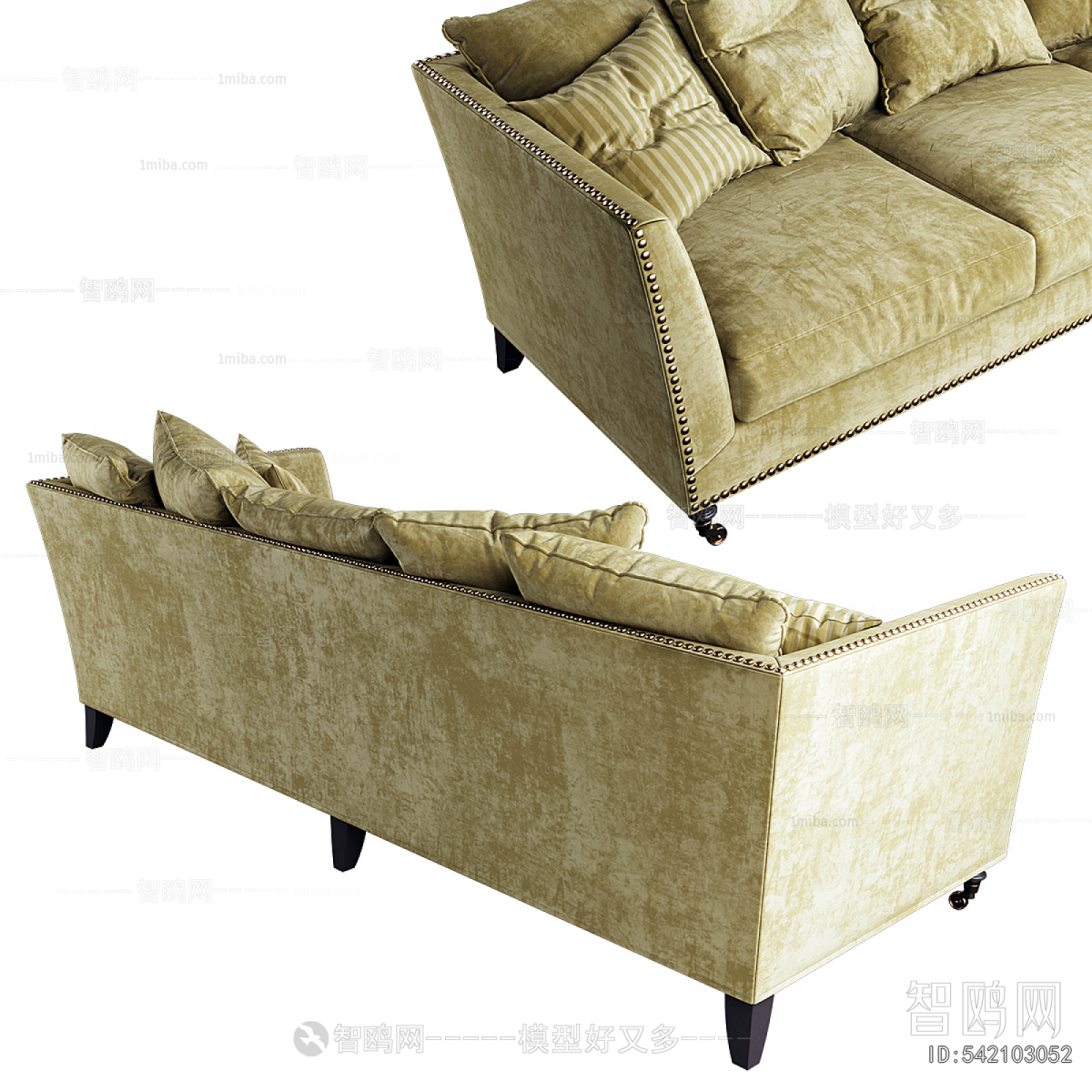 Retro Style Three-seat Sofa