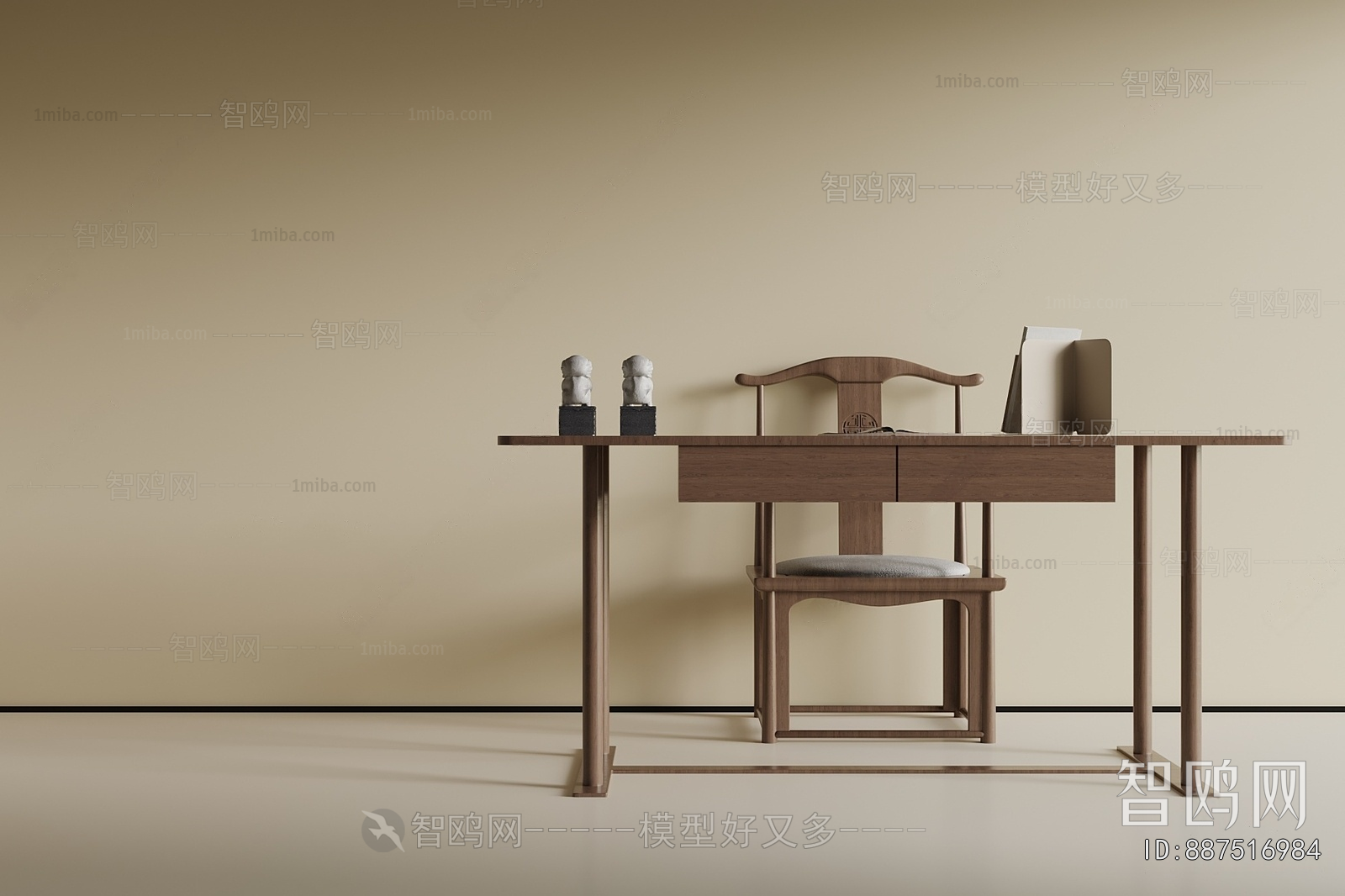New Chinese Style Computer Desk And Chair