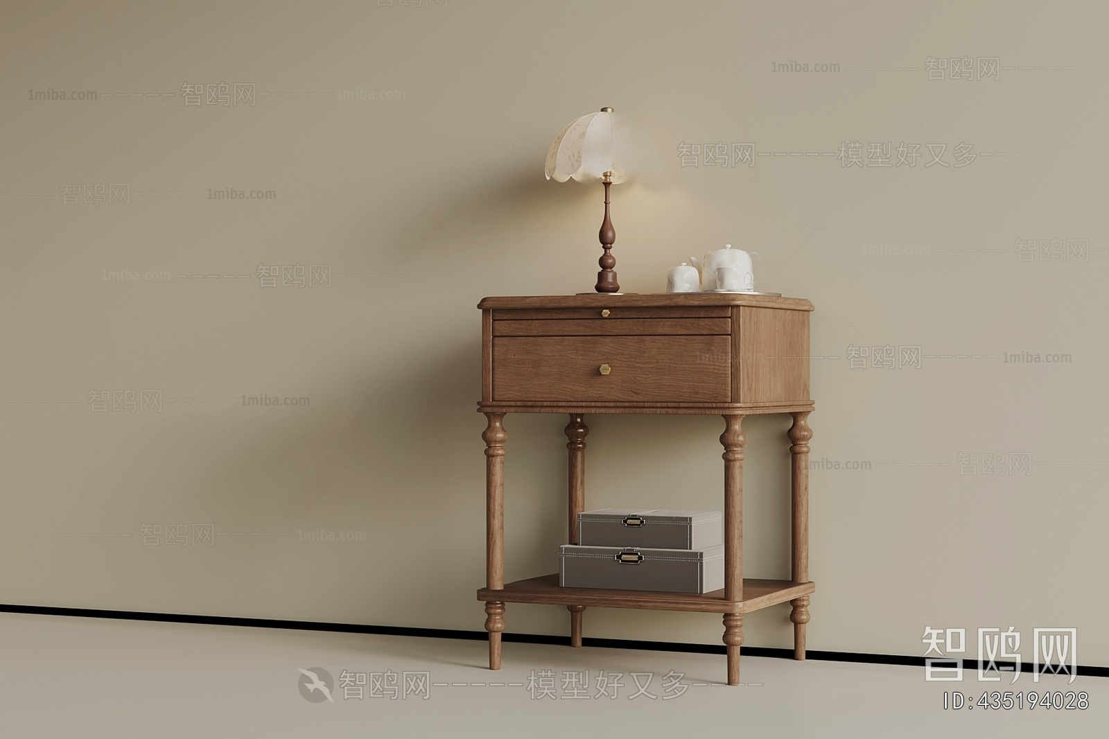 French Style Bedside Cupboard