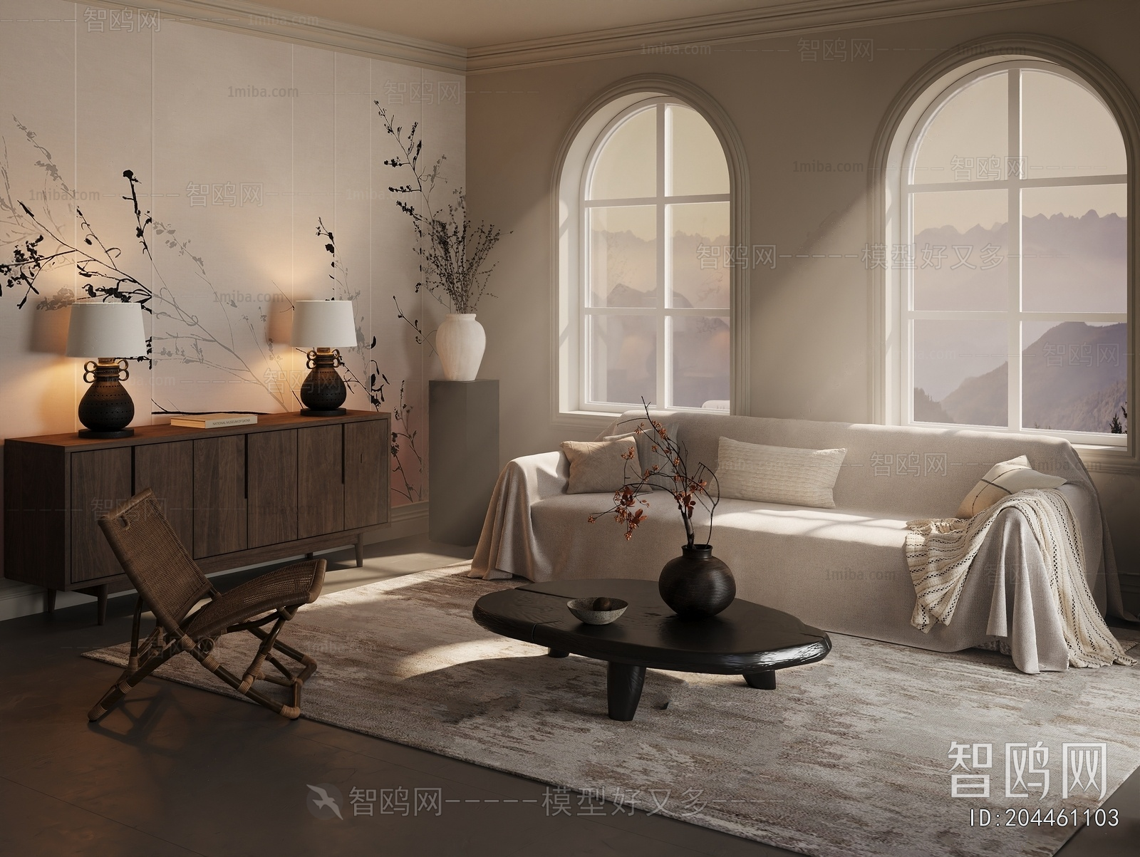 Wabi-sabi Style A Living Room