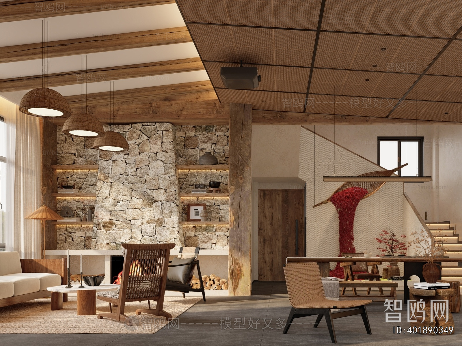 Wabi-sabi Style A Living Room