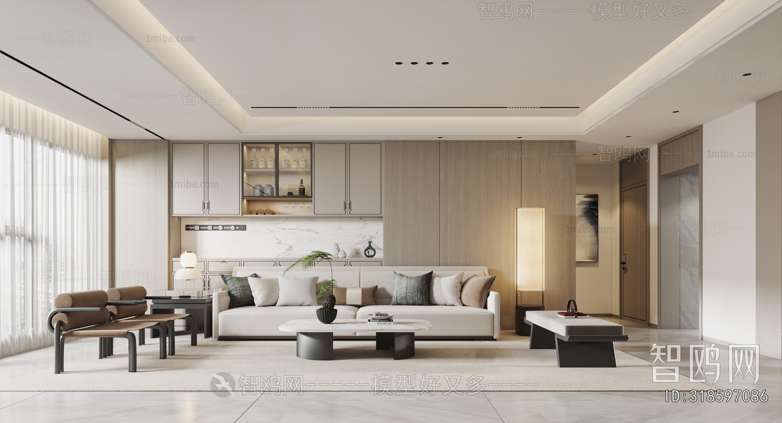 New Chinese Style A Living Room