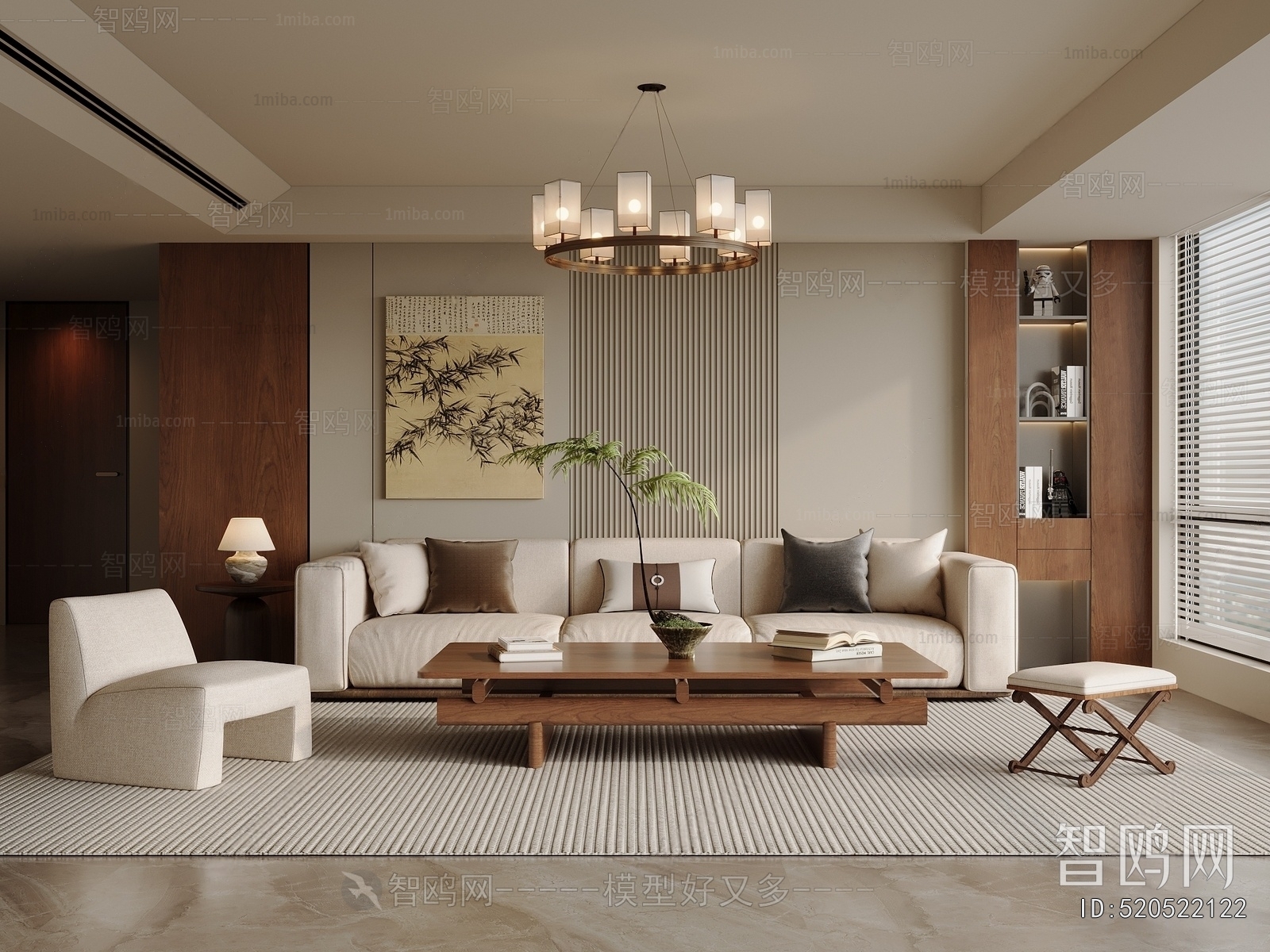 New Chinese Style A Living Room