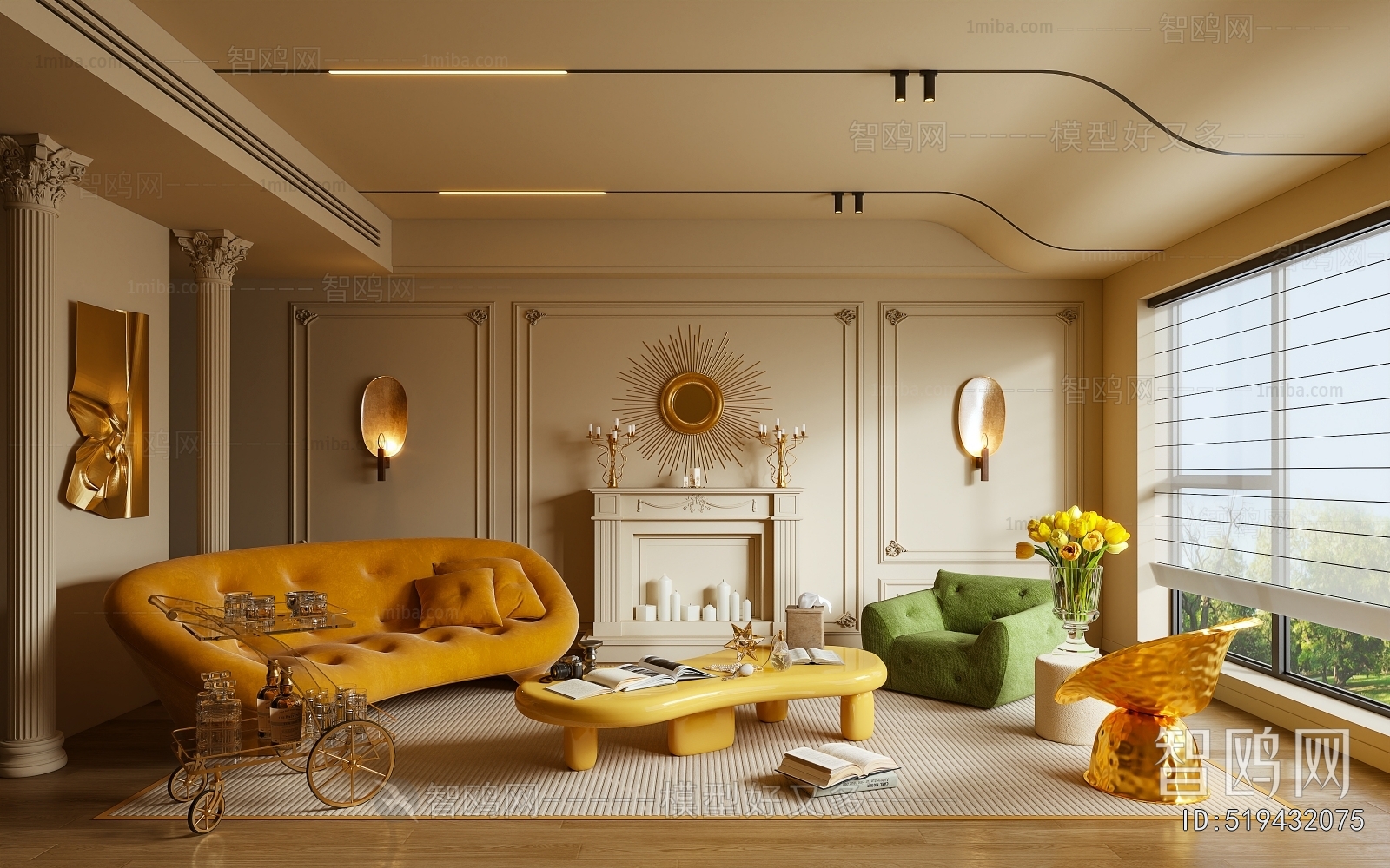 Simple European Style A Living Room