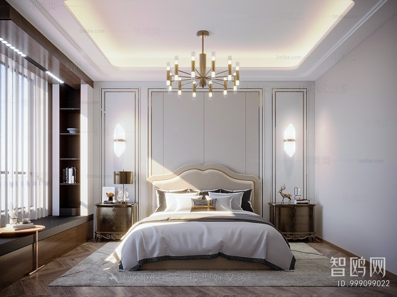 Simple European Style Bedroom