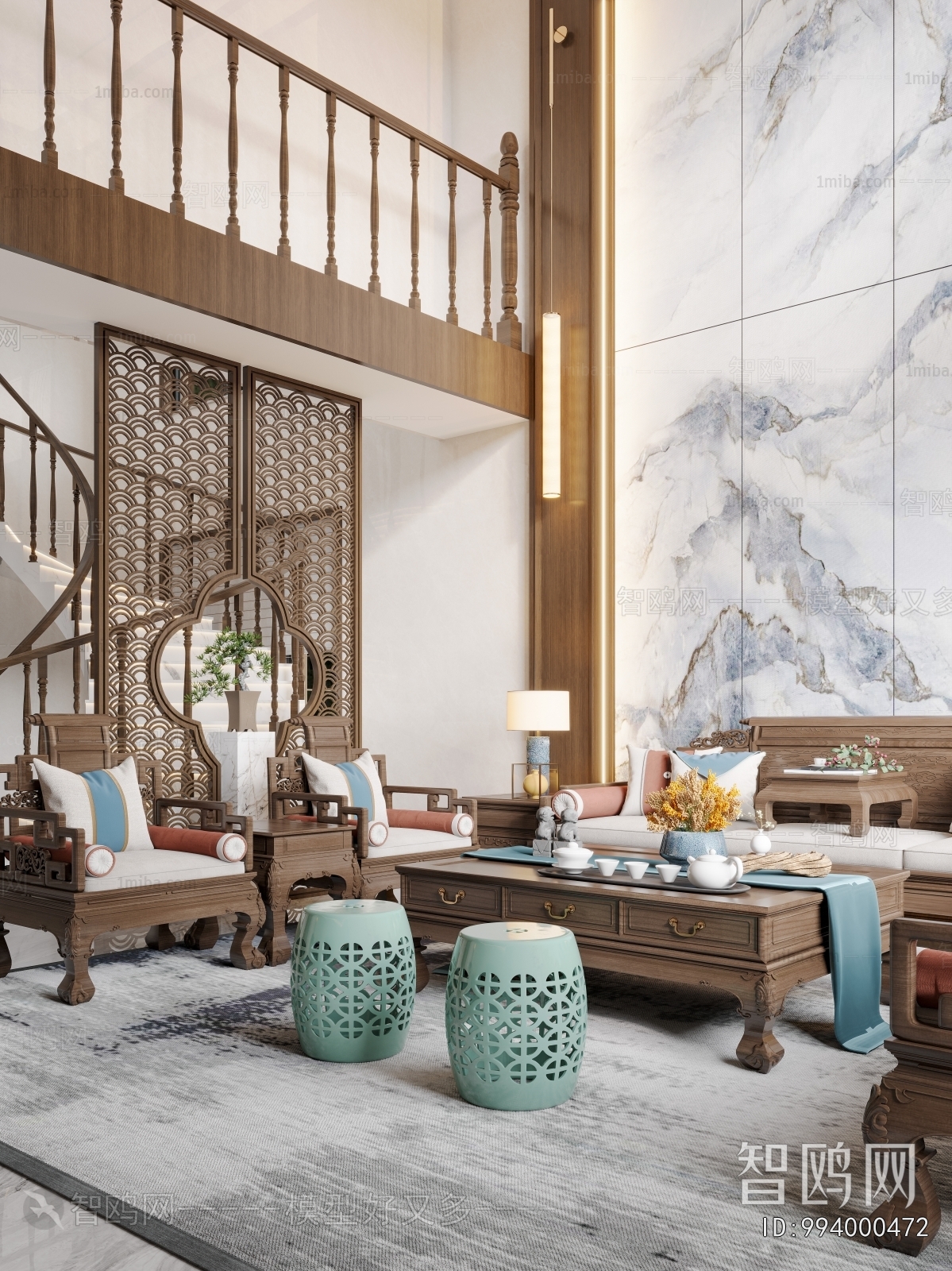 New Chinese Style A Living Room