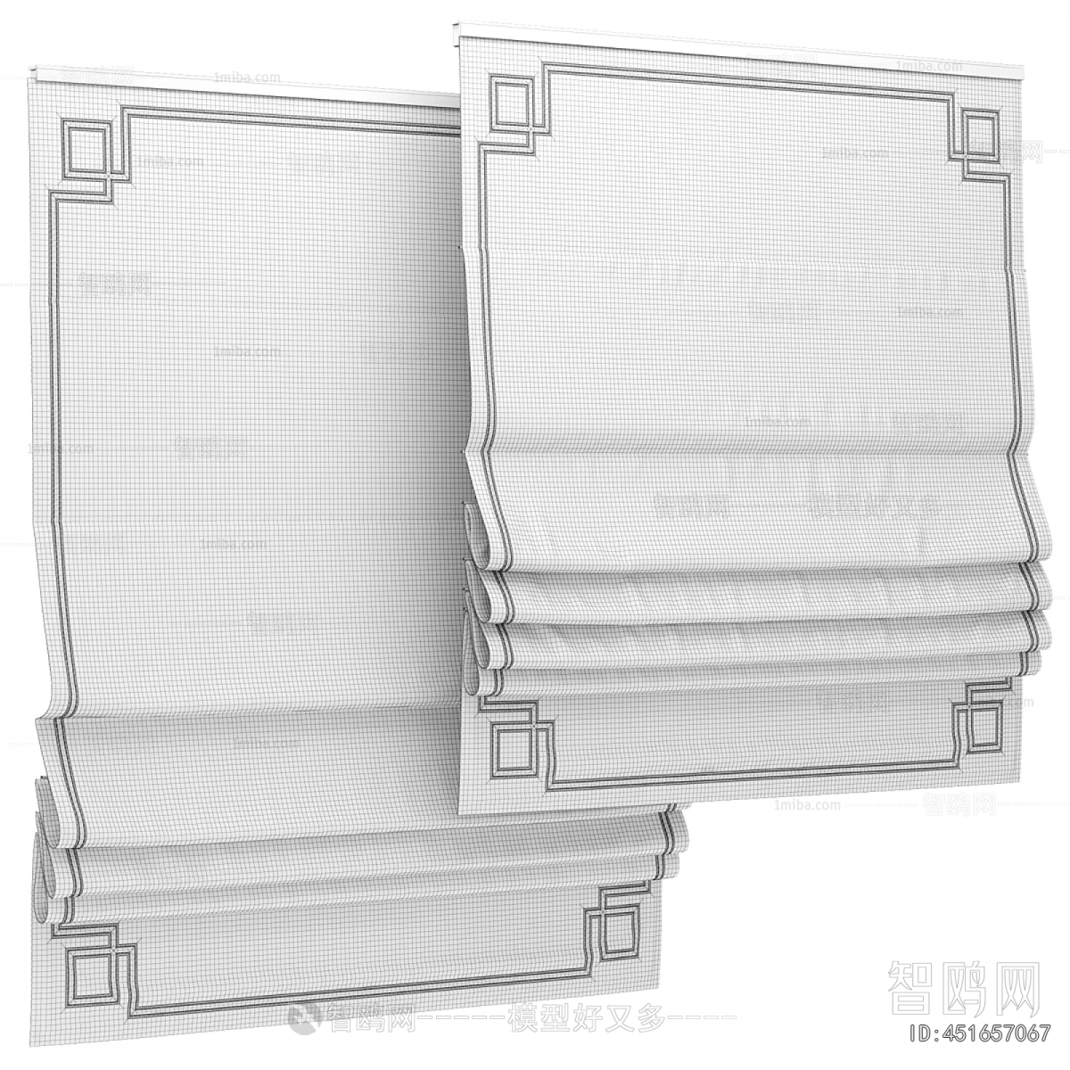 New Chinese Style Roman Curtain