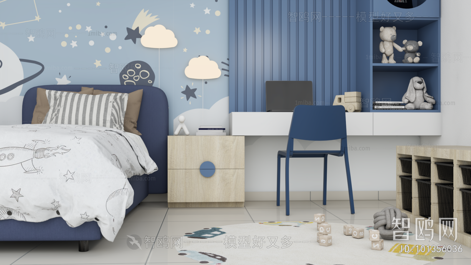Modern Boy's Room And Son's Room