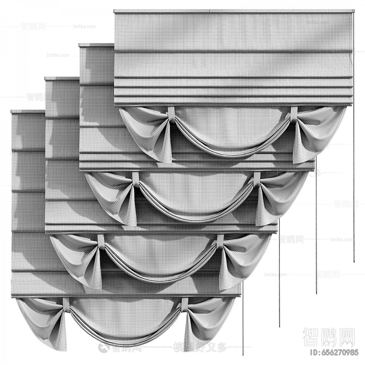 New Chinese Style Roman Curtain