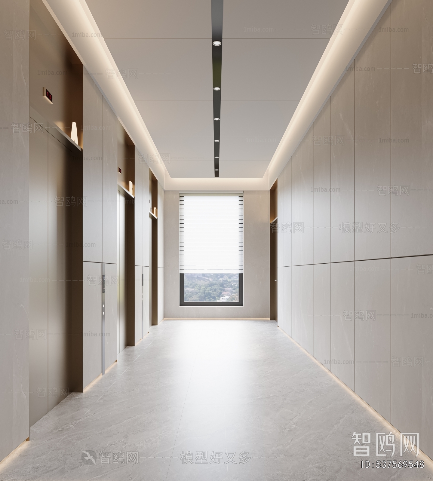 Modern Office Elevator Hall