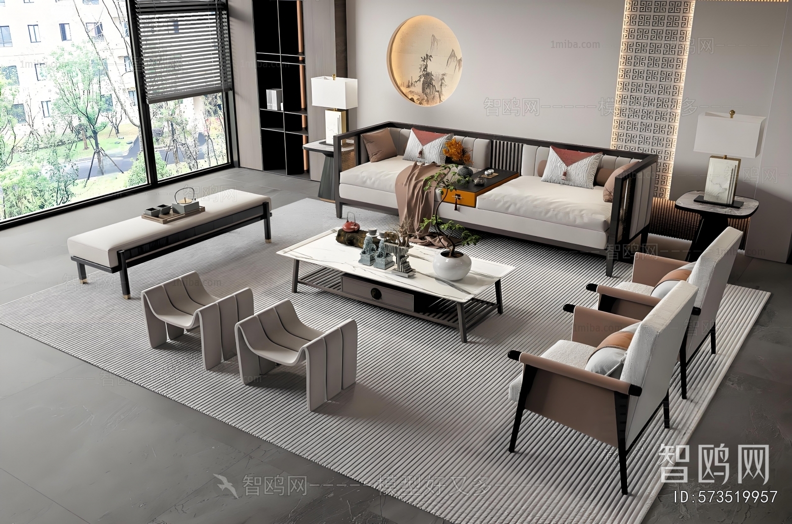 New Chinese Style Sofa Combination