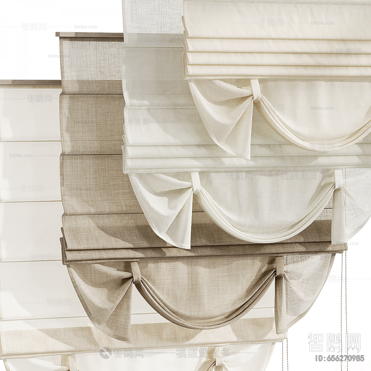 New Chinese Style Roman Curtain