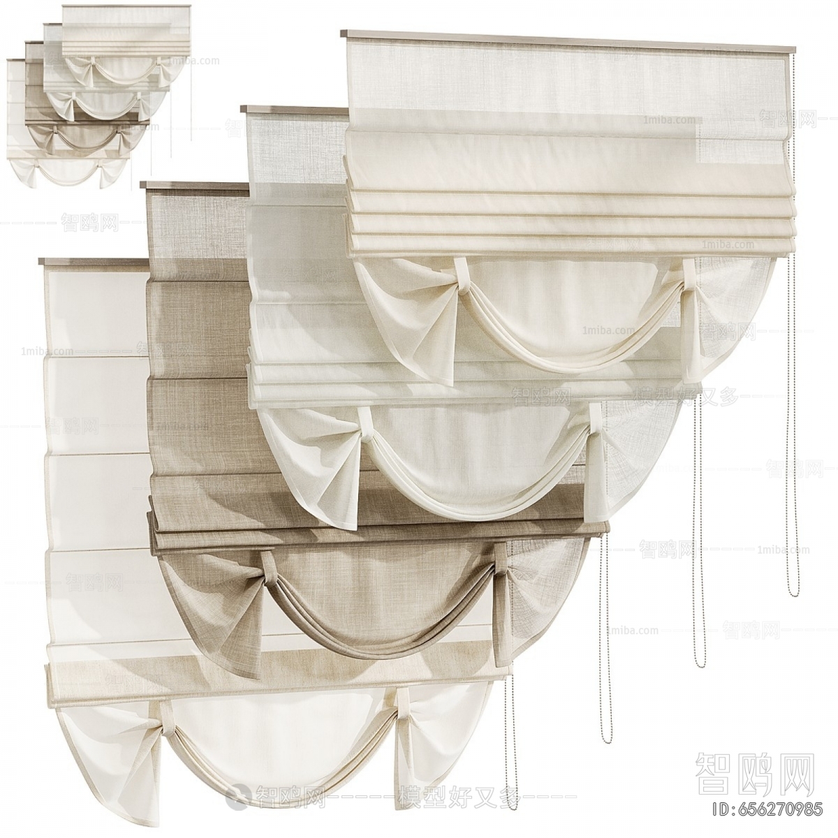 New Chinese Style Roman Curtain