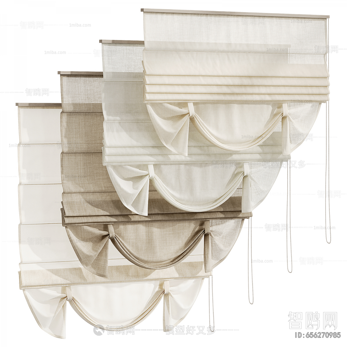 New Chinese Style Roman Curtain