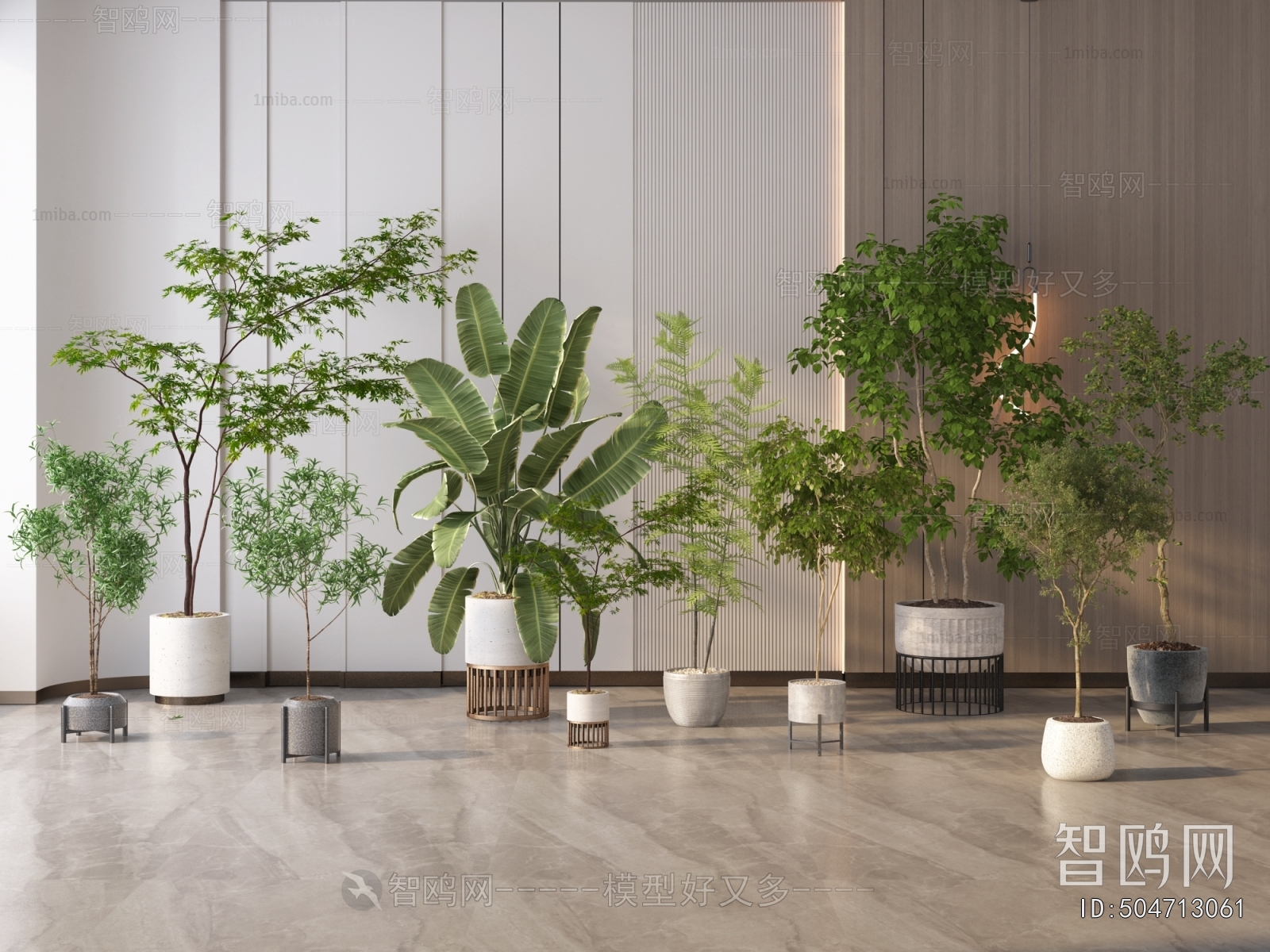 Modern Ground Green Plant Potted Plants