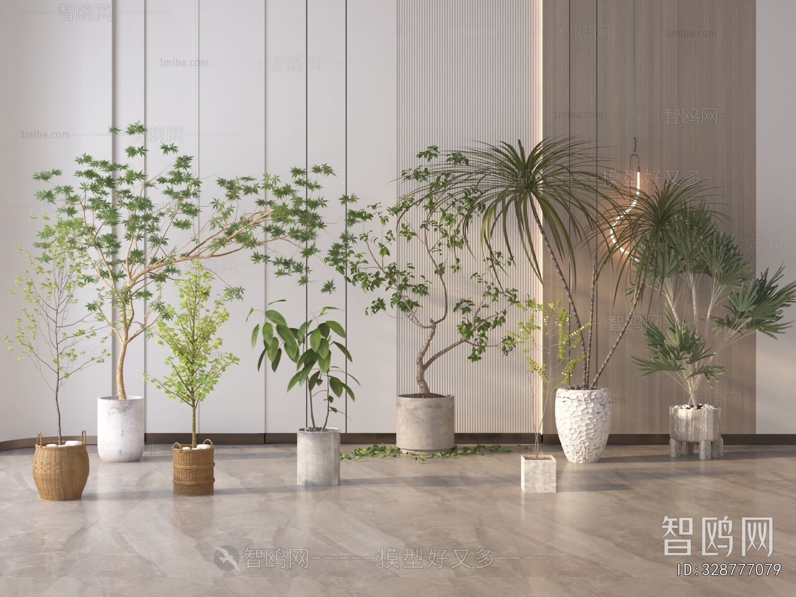 Modern Ground Green Plant Potted Plants