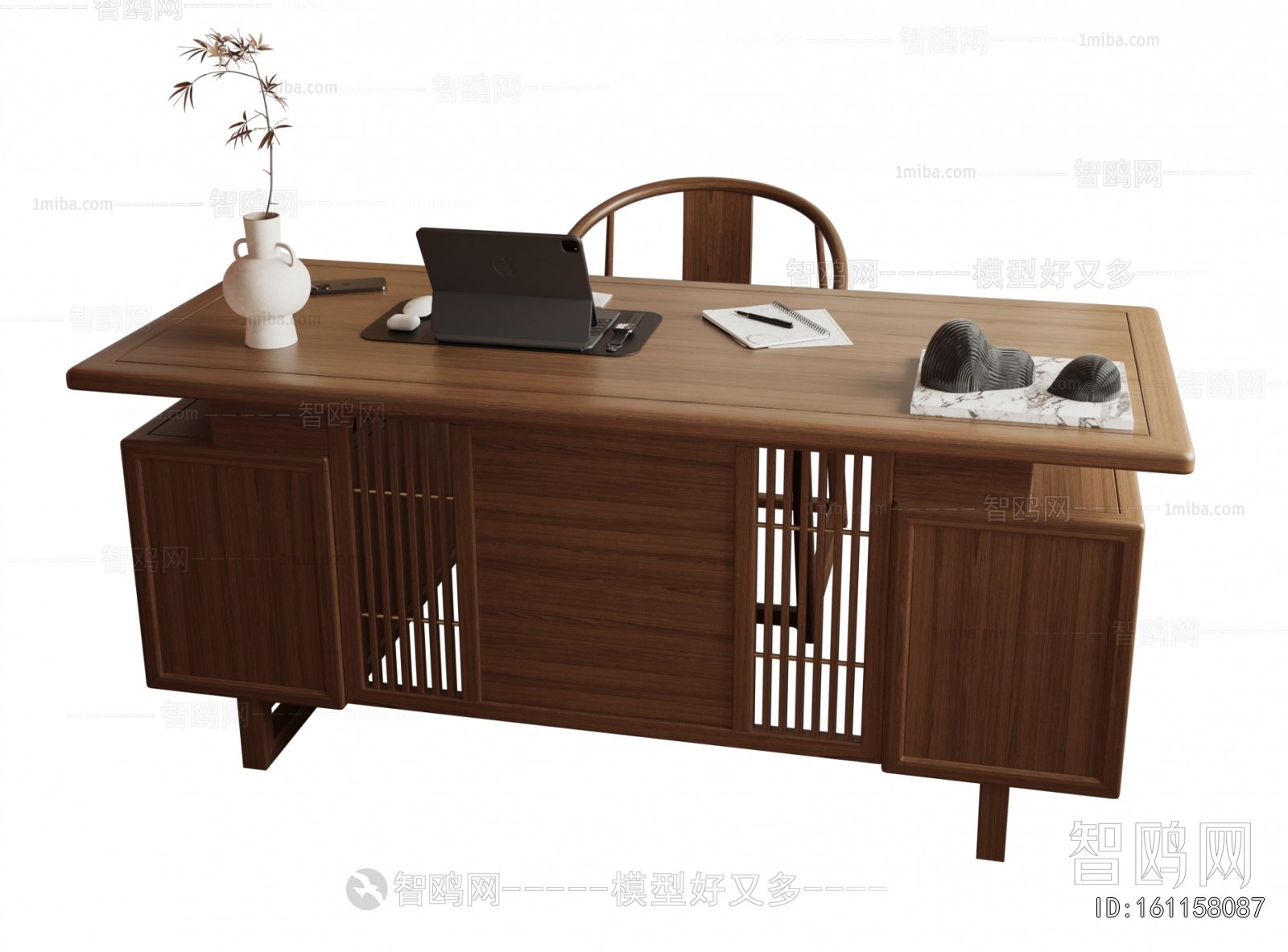 New Chinese Style Computer Desk And Chair