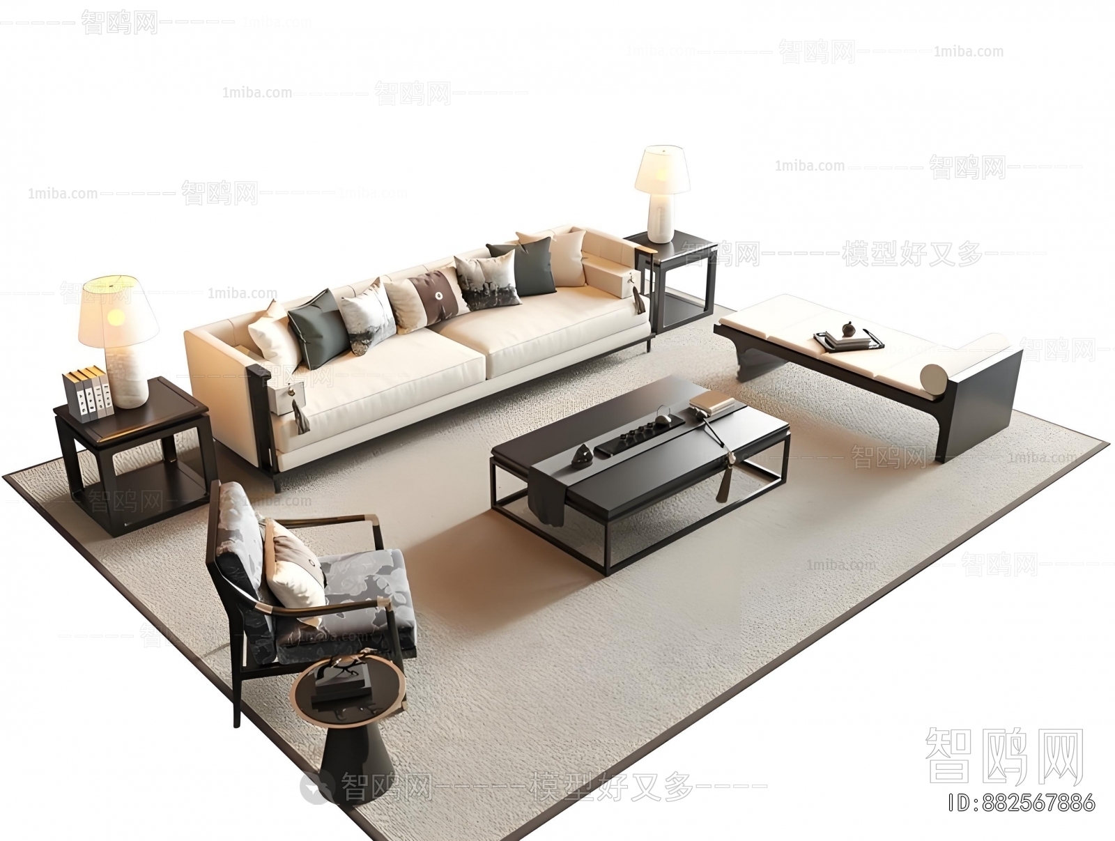 New Chinese Style Sofa Combination