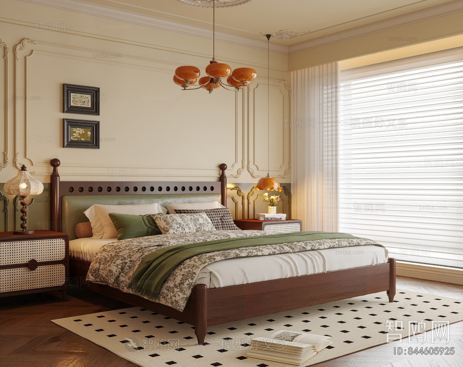 French Style Retro Style Bedroom