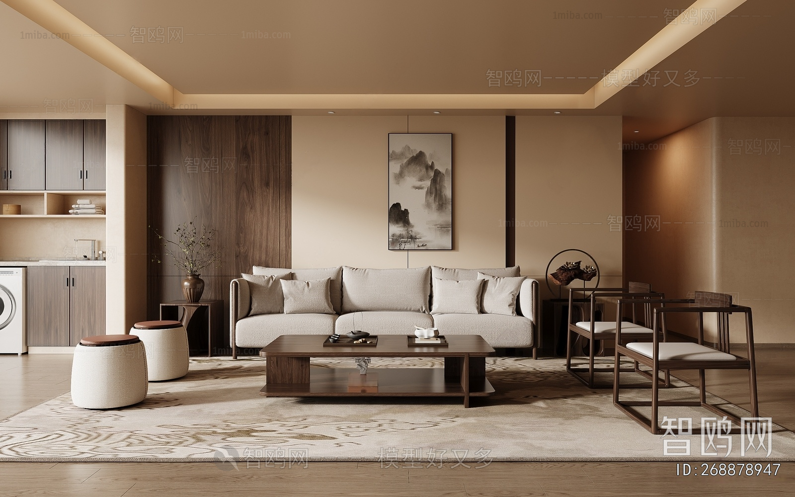 New Chinese Style A Living Room