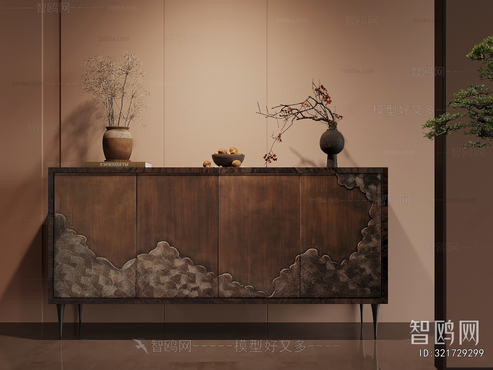 New Chinese Style Entrance Cabinet