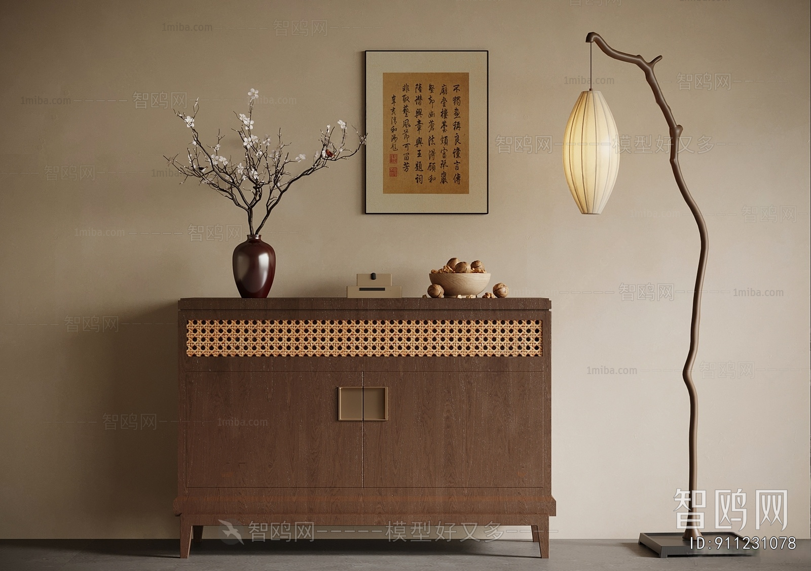 New Chinese Style Entrance Cabinet